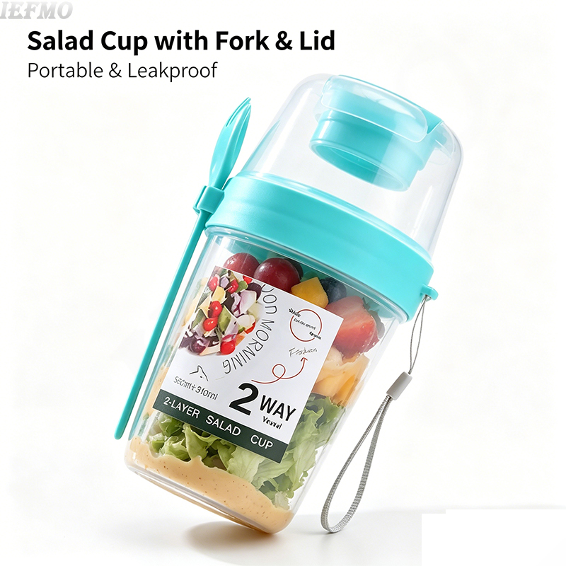 Meal Prep For Weight Loss - 이동식 샐러드 볼 세트 (내장 포크
