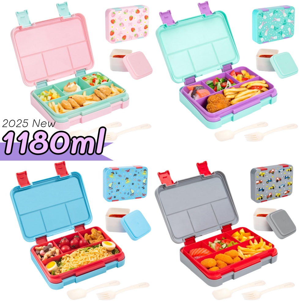 Meal Preparation - 40온스 만화 패턴 도시락 세트, 새지