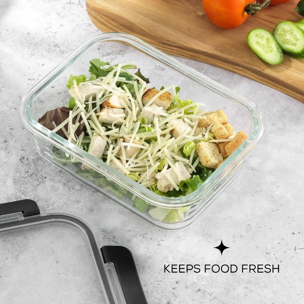 유리 뚜껑이 있는 유리 식품 보관 용기 5개들이 유리  - Meal Prep Glass 리뷰 및 가격