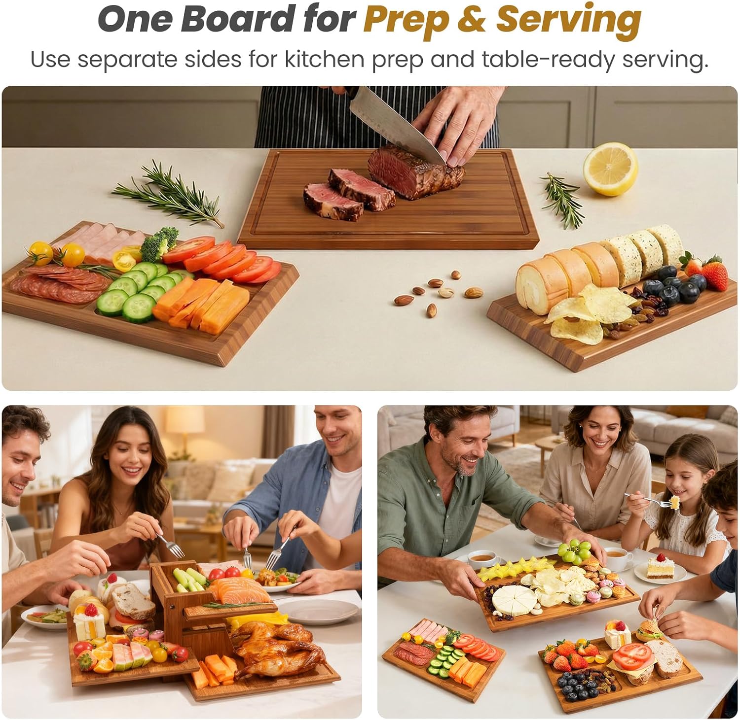 대나무 도마 세트(스탠드 포함), 3개 양면 도마(주방 - Meal Prep For Cutting 리뷰 및 가격