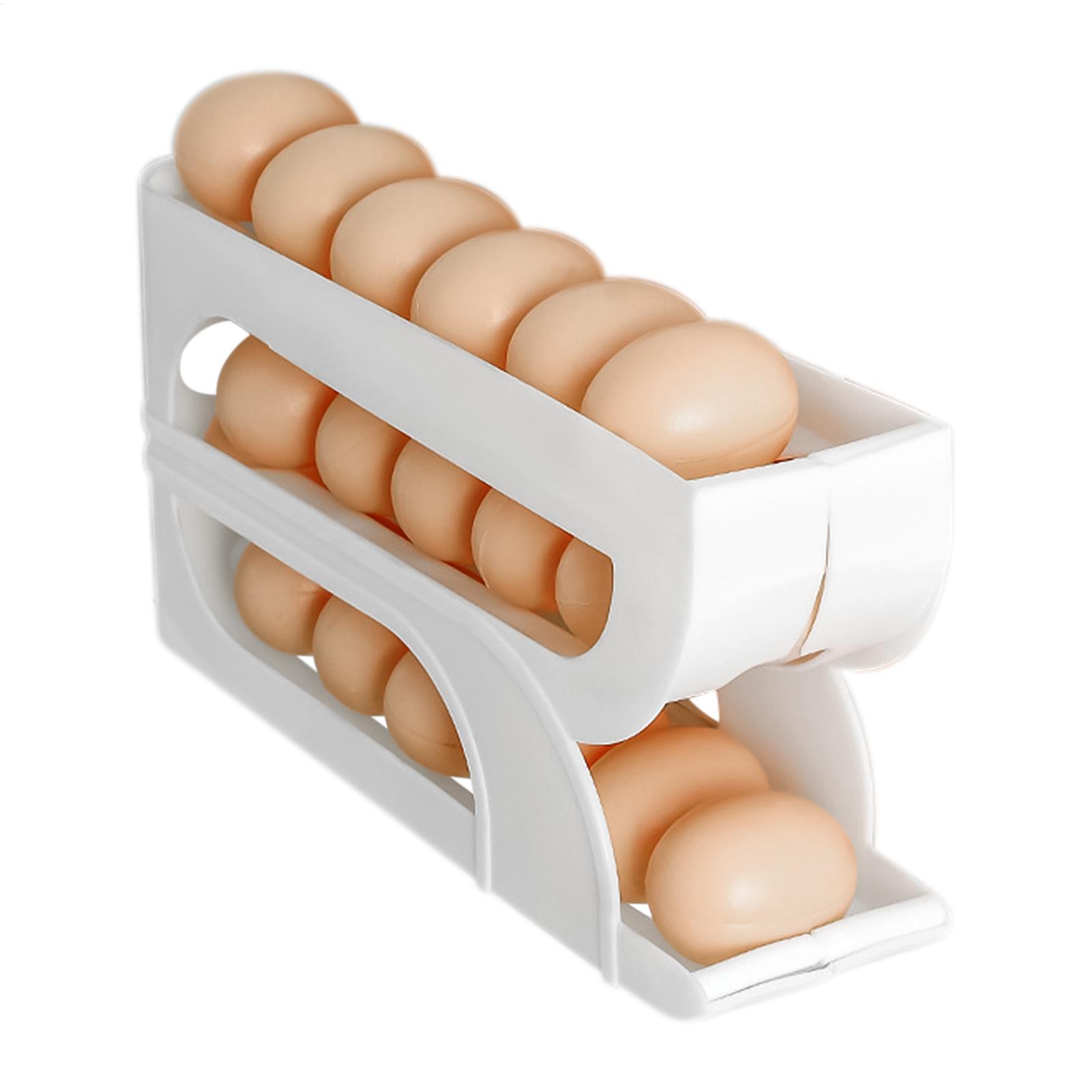 냉장고용 계란 보관함 3단 자동 롤링 계란 보관 랙 식 - Meal Prep Yellow 리뷰 및 가격