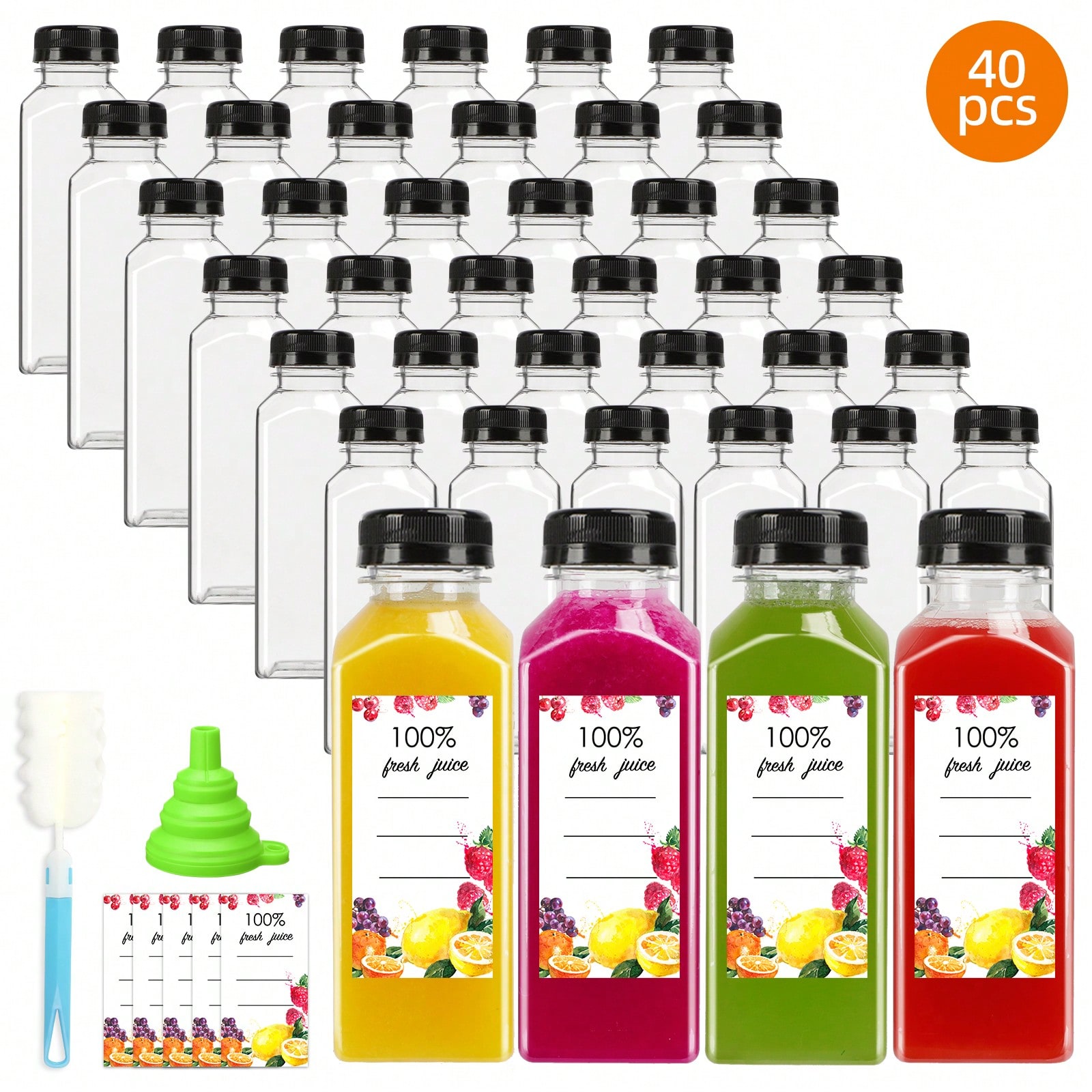 플라스틱 주스병 모던하고 세련된 투명 12온스 사각형  - Meal Prep Smoothies 리뷰 및 가격