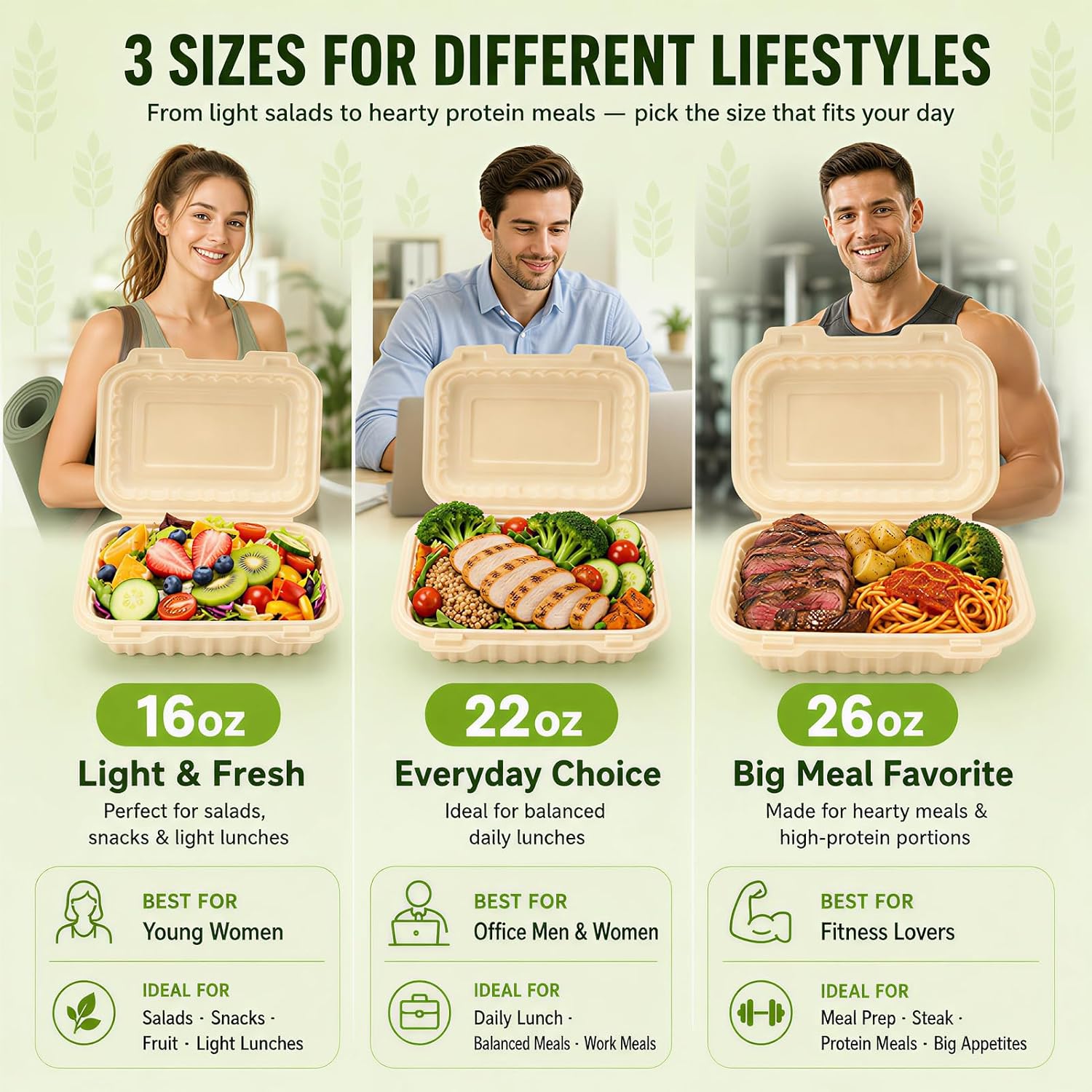50개입 16온스 조개껍질 모양 테이크아웃 용기, 천연 - Meal Preparation 리뷰 및 가격