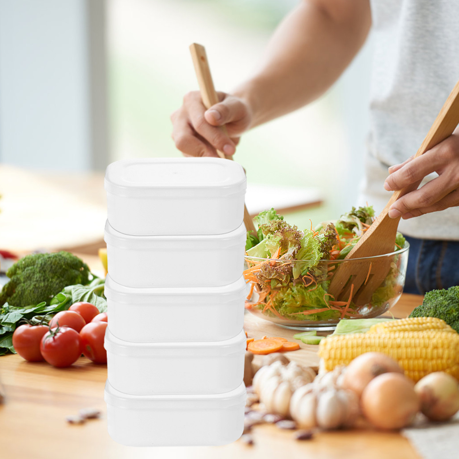 5Pcs 쌀알 보관 상자 쌓을 수 있는 냉동 가능 식품 - Meal Prep Diet 리뷰 및 가격