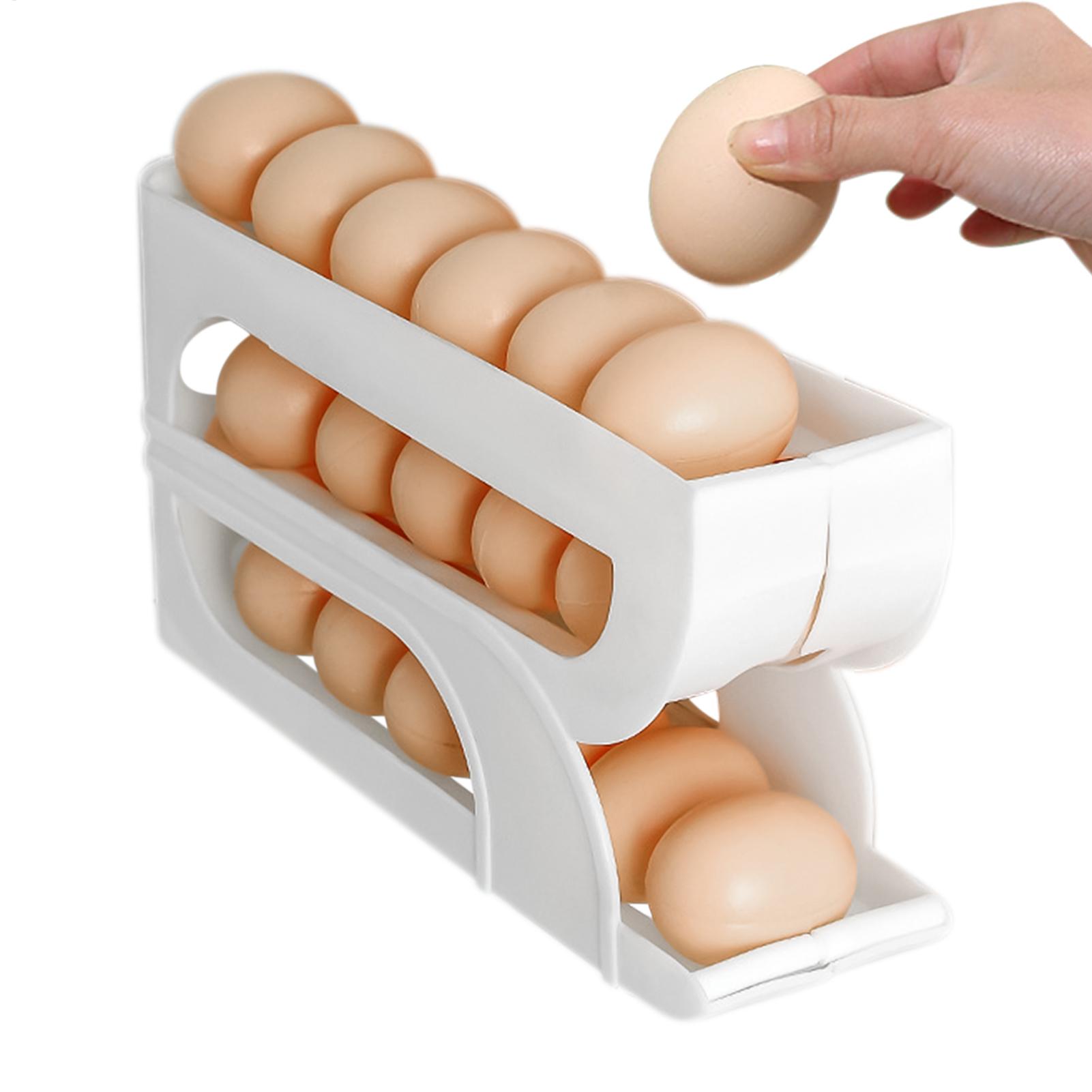 냉장고용 계란 보관함 3단 자동 롤링 계란 보관 랙 식 - Meal Prep Yellow 리뷰 및 가격