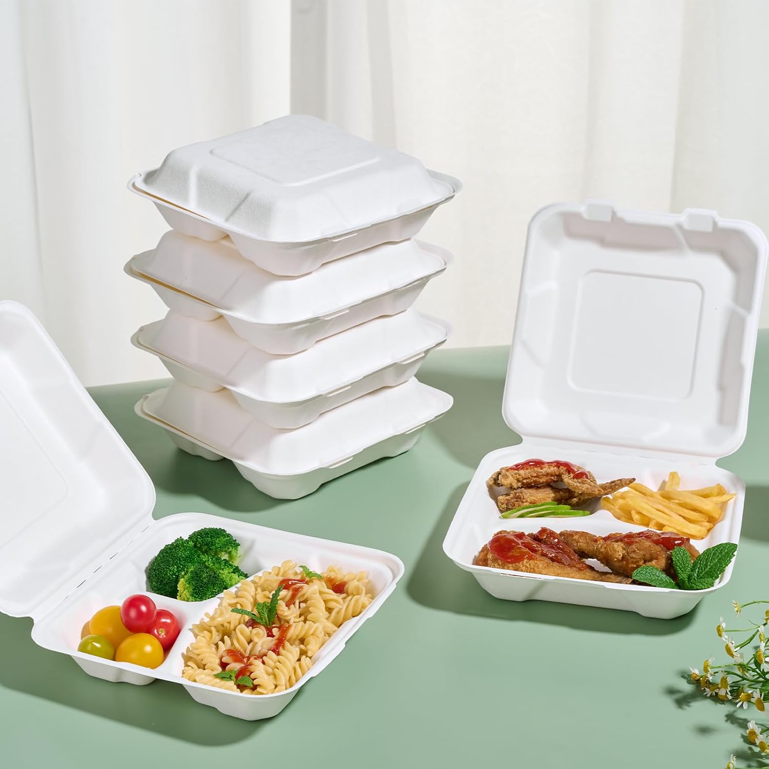 일회용 조개껍데기 모양 테이크아웃 용기, 8x8 50개 - Meal Prep Restaurant 리뷰 및 가격